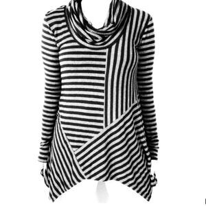 Grace asymmetric striped tunic